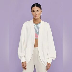 Sweaty Betty White Open-Front Cardigan